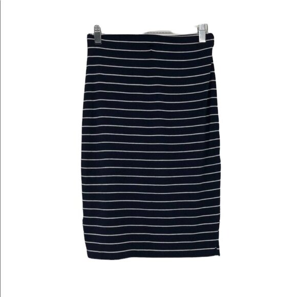 Dynamite navy white striped pencil skirt with  twist XS - Picture 2 of 12